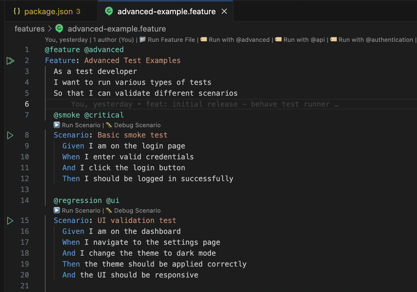 executing a feature